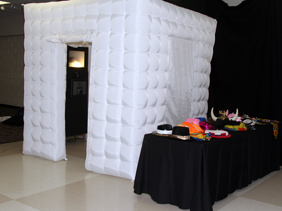 Our inflatable photo booth. We call it the cube.