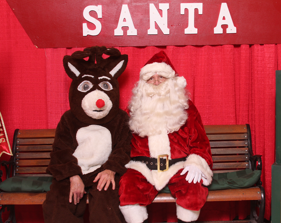 Santa Claus picture with guest reindeer.