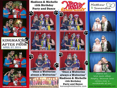 Photo booth example of social media and 2x6 print size.