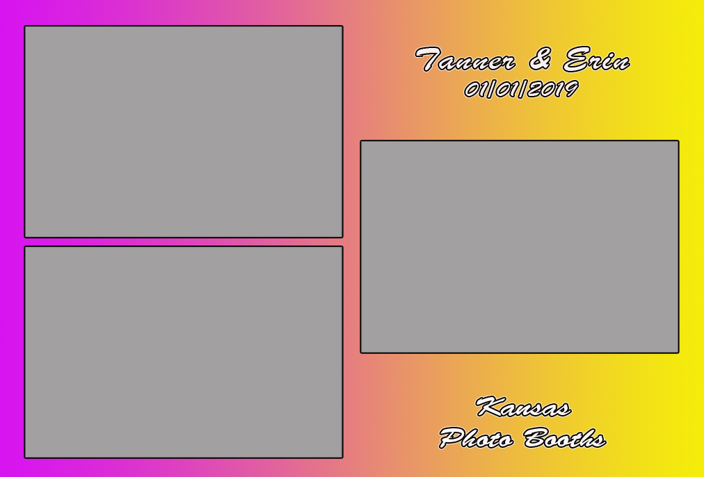 Colorful gradient photo booth layout.