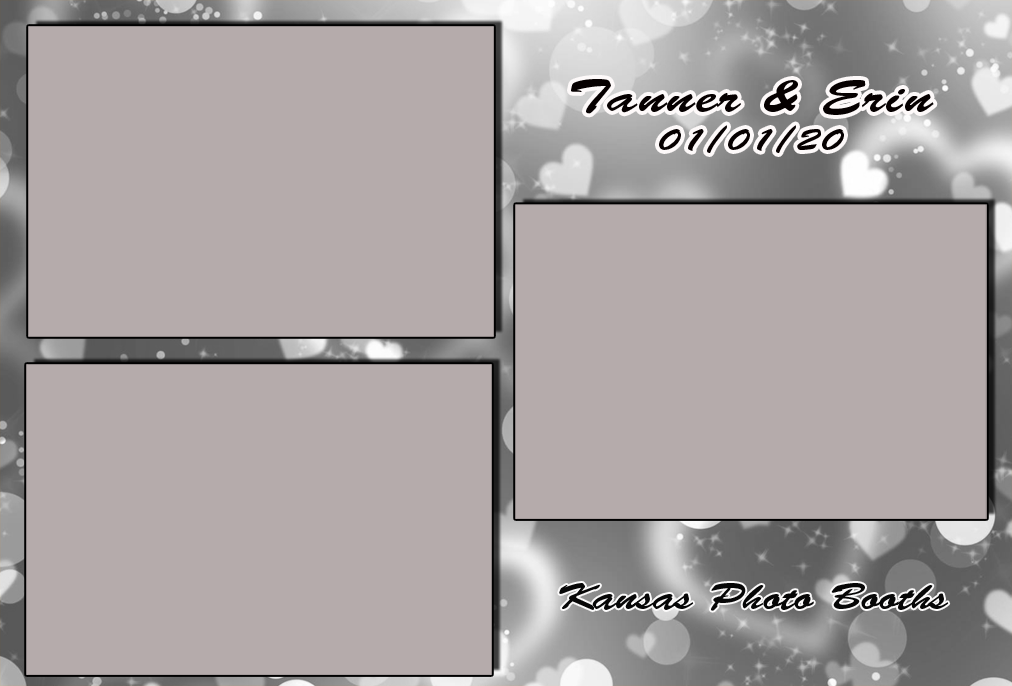 Black and white hearts themed layout.